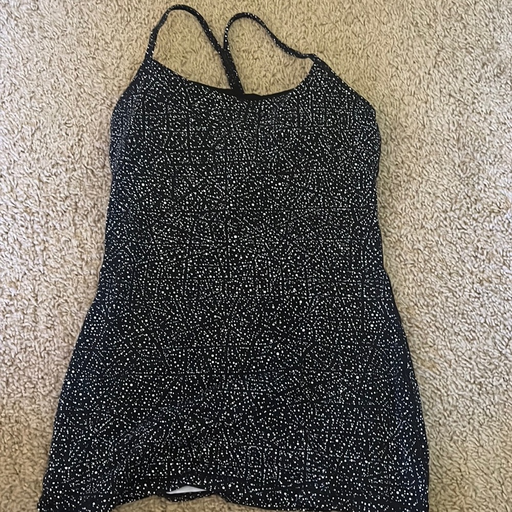 Black with white specs tank top